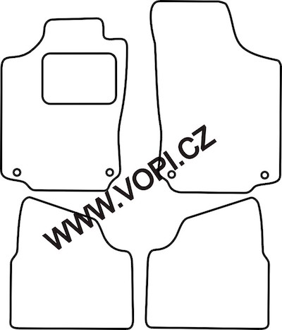 Přesné gumové koberce béžové / šedé Opel Corsa C 2004 - 2006